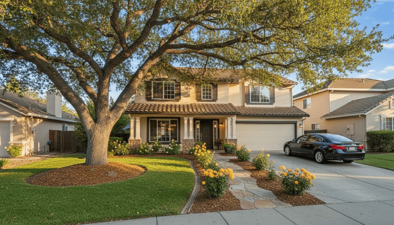 Clean Roseville home with mature oak tree
